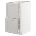 METOD/MAXIMERA Base cb 2 fronts/2 high drawers, white/Lerhyttan light grey, 40x61.9x88 cm