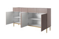 Cabinet with 4 Doors & 4 Drawers Nicole 200cm, antique pink, gold legs