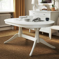 ROSENTORP / NÄSINGE Table and 6 chairs, white/Tibbleby beige-grey white, 160/215x110 cm