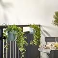 VITLÖK Plant pot with holder, in/outdoor/turquoise, 15 cm