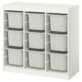 TROFAST Storage combination with boxes, room divider/white grey, 99x44x94 cm