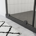 GoodHome Sliding Shower Door Ezili 100 cm, black/transparent