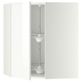 METOD Corner wall cabinet with carousel, white, Ringhult white, 68x80 cm