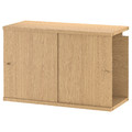 LÅDMAKARE Cabinet with sliding doors, oak effect