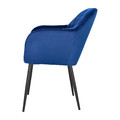 Upholstered Chair Emilia Velvet, 1pc, deep blue/black