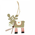 Wooden Reindeer Christmas Ornament with Scarf