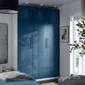 PAX / FYRUDDEN Wardrobe combination, white/blue, 150x60x236 cm