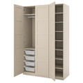 PAX / BERGSBO Wardrobe combination, grey-beige/grey-beige, 150x60x236 cm