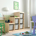 TROFAST Storage combination with boxes, light white stained pine/grey, 94x44x91 cm