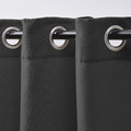 GINSTMOTT Curtains, 1 pair, dark grey/with eyelets, 145x300 cm