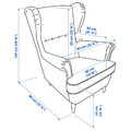 STRANDMON Wing chair, Nordvalla dark grey