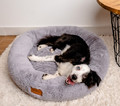 MIMIKO Pets Dog Bed Lair Shaggy Round XL 75cm, grey