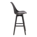 Bar Stool Norden, wood black high PP, black