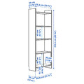 LÅDMAKARE Storage combination w sliding doors, with 3 shelves/oak effect, 81x35x212 cm