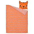 NATTHÄGER Duvet cover and pillowcase, orange/tiger, 150x200/50x60 cm