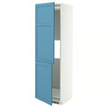 METOD Hi cab f fridge or freezer w 2 drs, white/Lerhyttan blue, 60x60x200 cm
