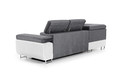 Corner Sofa-Bed Left Annabelle Sawana 5/Madryt 120, white/grey