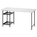 LAGKAPTEN / SPÄND Desk, white/black, 140x60 cm