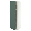 METOD High cabinet with shelves, white/Aspudden dark grey-green, 60x60x200 cm