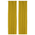 GINSTMOTT Curtains, 1 pair, yellow/with heading tape, 145x300 cm