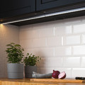 MITTLED LED kitchen worktop lighting strip, dimmable aluminium-colour, 60 cm
