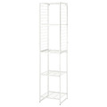 JOSTEIN Shelving unit with grid, in/outdoor/wire white, 42x40x180 cm