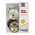 Glass Motiv Magnet 3.5cm 2pcs Wolf/Bear