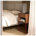 VIKHAMMER Bedside table, walnut veneer, 40x39 cm
