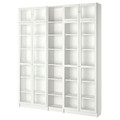 BILLY / OXBERG Bookcase, white, glass, 200x30x237 cm
