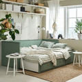 HEMNES Day-bed w 3 drawers/2 mattresses, grey-green/Åfjäll firm, 80x200 cm