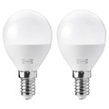 SOLHETTA LED bulb E14 806 lumen, dimmable/globe opal white, 45 mm