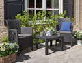 Garden Armchair, rattan style, graphite