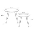 Set of 2 Side Tables Trundle, natual