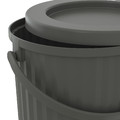 DAMMÄNG Bin with lid, dark grey, 8 l