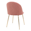 Velvet Dining Chair with Metal Legs, pink/gold
