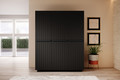 Wardrobe Nicole 150 cm, matt black, black handles