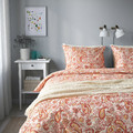 RODGERSIA Duvet cover and pillowcase, pink/white, 150x200/50x60 cm