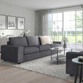 VIMLE 3-seat sofa, with wide armrests/Gunnared medium grey