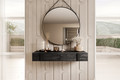 Wall-mounted Console Table Dresser Verica, charcoal/black handles