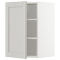 METOD Wall cabinet with shelves, white/Lerhyttan light grey, 40x60 cm