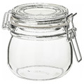 KORKEN Jar with lid, clear glass, 0.5 l