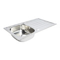 Steel Kitchen Sink Nakaya 1 Bowl with Drainer, polished