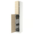 METOD High cabinet with cleaning interior, white/Askersund light ash effect, 40x60x240 cm