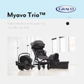 Graco MyAvo Trio 3in1 Travel System - Stroller with Carrycot and Infant Car Seat, Midnight