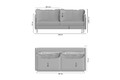 Sofa with Sleeping Function Sofa-Bed Taila, light beige/gold legs
