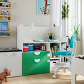 SMÅSTAD Desk, white green, with 2 drawers, 90x79x100 cm