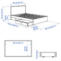 GLADSTAD Upholstered bed, 2 storage boxes, Kabusa light grey, 140x200 cm