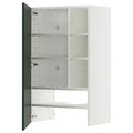 METOD Wall cb f extr hood w shlf/door, white/Havstorp deep green, 60x100 cm