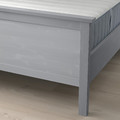 HEMNES Bed frame with mattress, grey stained/Valevåg hard, 140x200 cm