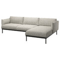 ÄPPLARYD 3-seat sofa with chaise longue, Lejde light grey